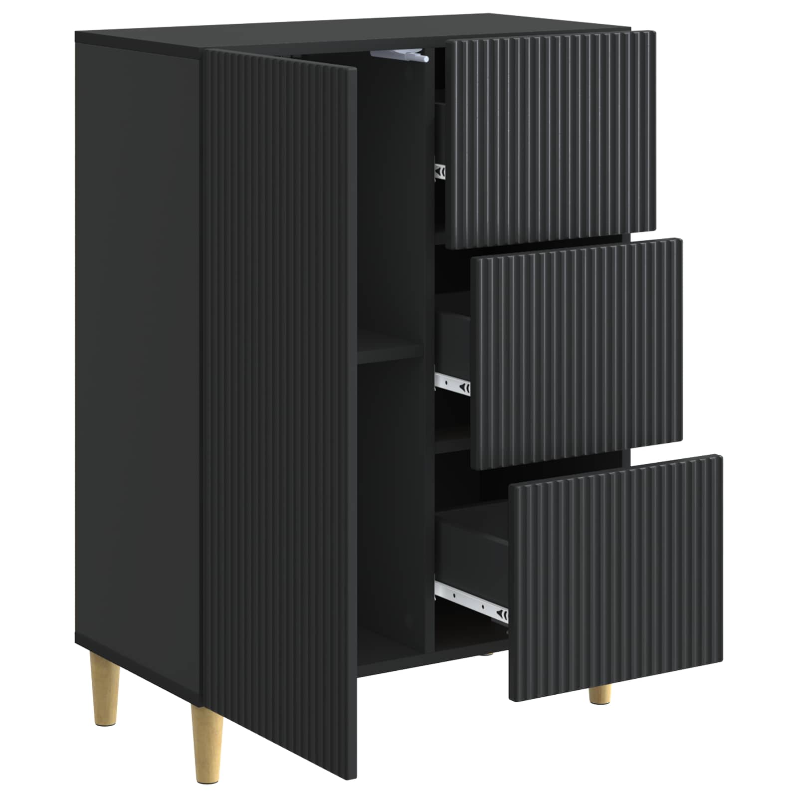 Credenza Nero 66 x 34,5 x 90 cm Legno ingegnerizzato | homemem39