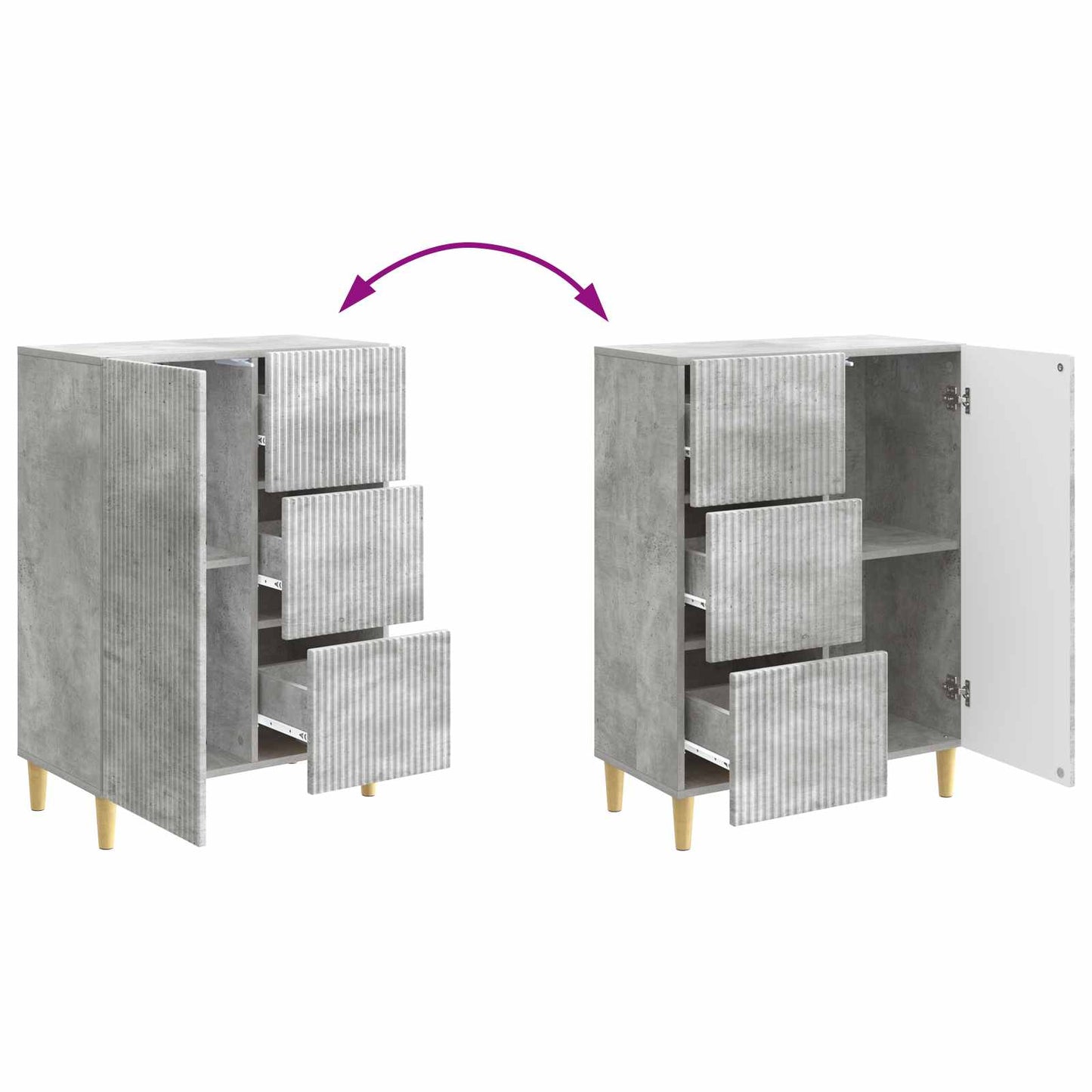 Credenza Grigio Cemento 66 x 34,5 x 90 cm Legno ingegnerizzato | homemem39