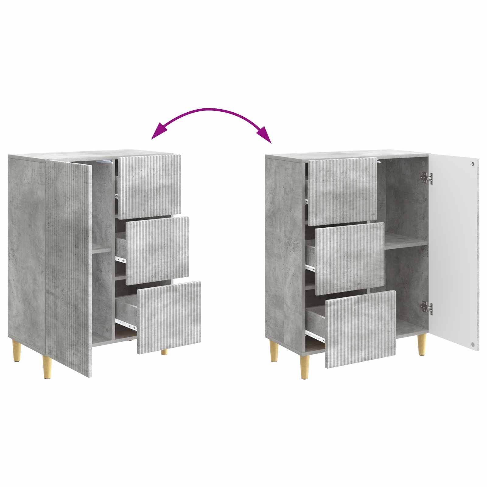 Credenza Grigio Cemento 66 x 34,5 x 90 cm Legno ingegnerizzato | homemem39