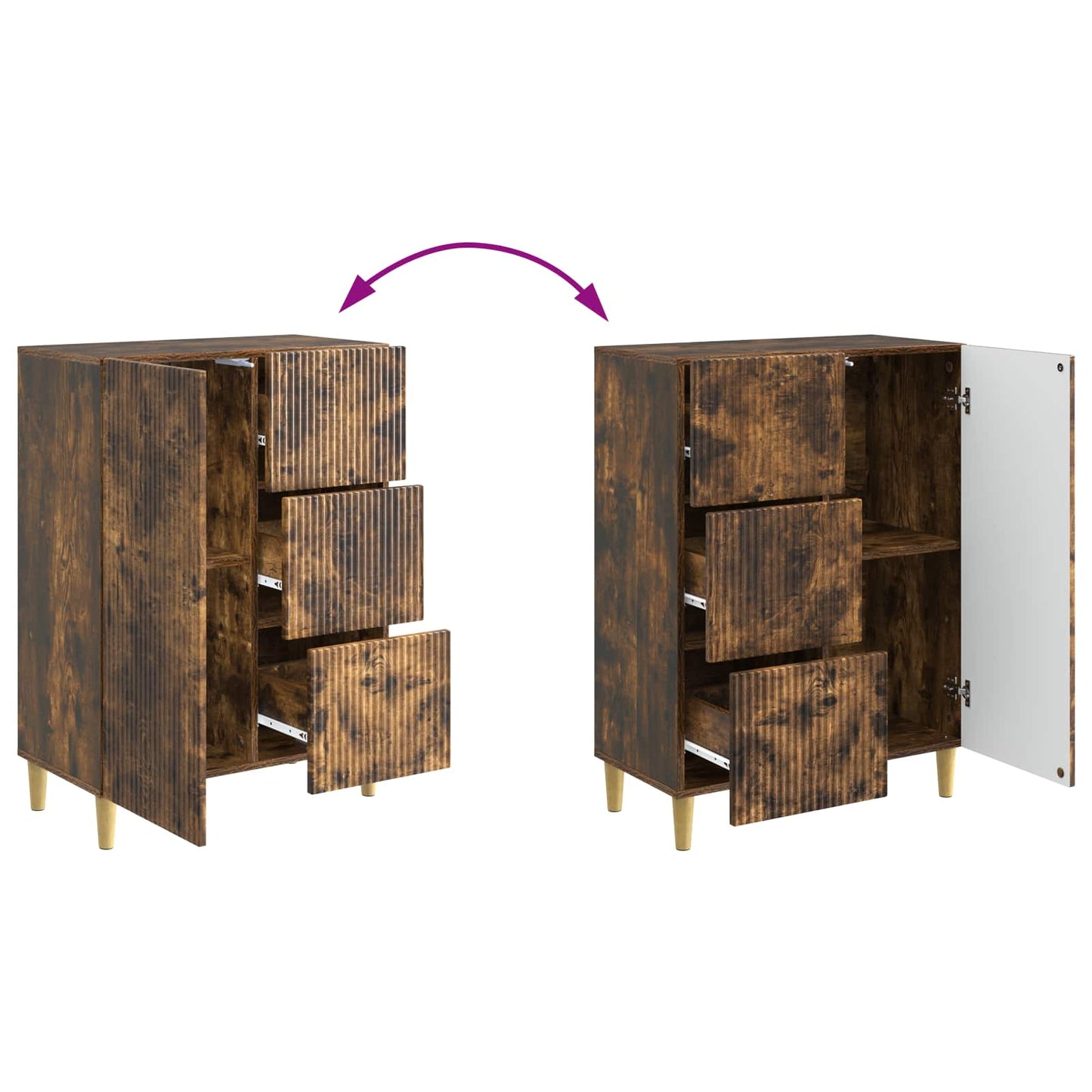 Credenza Rovere Fumo 66 x 34,5 x 90 cm Legno ingegnerizzato