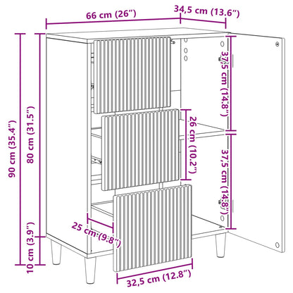 Credenza Rovere Fumo 66 x 34,5 x 90 cm Legno ingegnerizzato