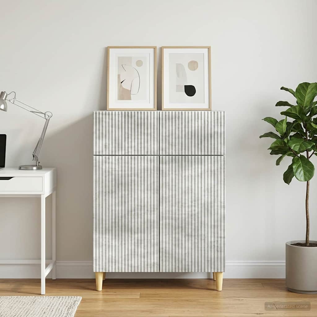 Credenza Grigio Cemento 66 x 34,5 x 90 cm Legno ingegnerizzato