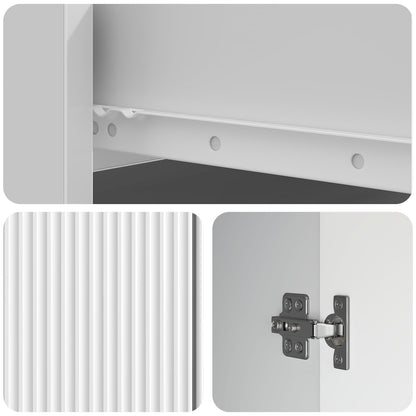 Credenza Bianco Lucido 66 x 34,5 x 90 cm Legno ingegnerizzato | homemem39