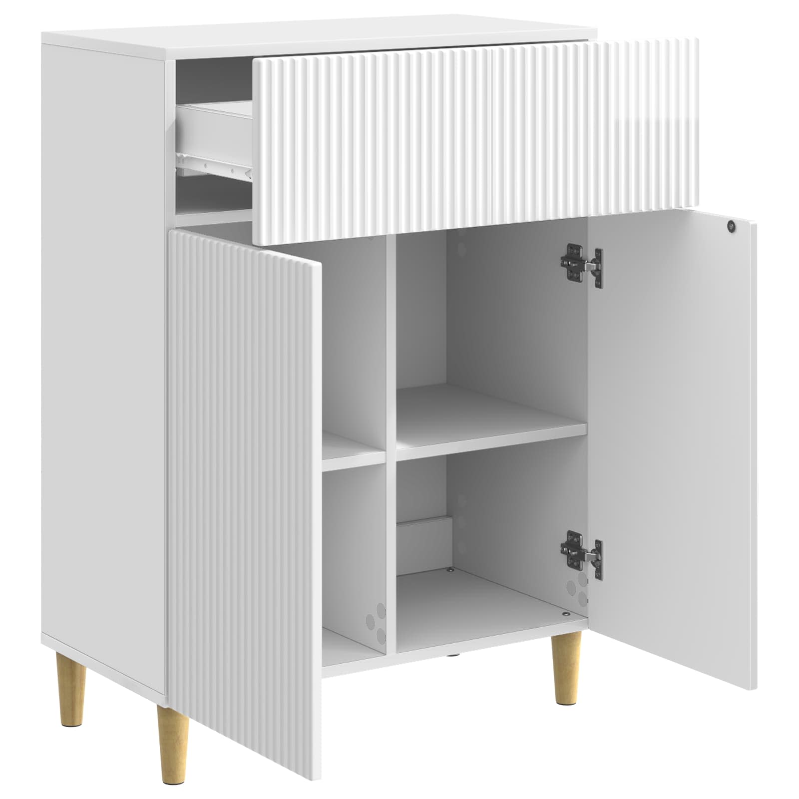 Credenza Bianco Lucido 66 x 34,5 x 90 cm Legno ingegnerizzato | homemem39