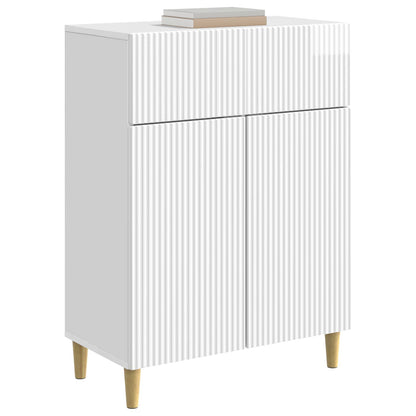 Credenza Bianco Lucido 66 x 34,5 x 90 cm Legno ingegnerizzato | homemem39
