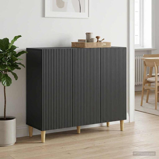 Credenza Nero 89 x 34,5 x 80 cm Legno ingegnerizzato