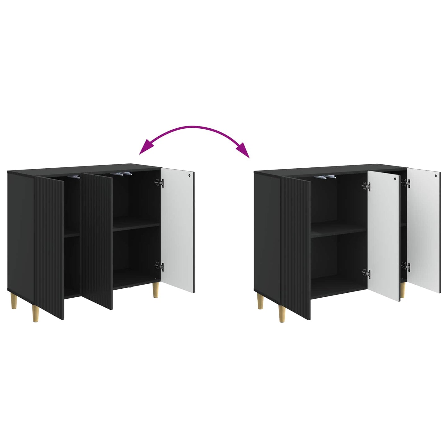Credenza Nero 89 x 34,5 x 80 cm Legno ingegnerizzato | homemem39