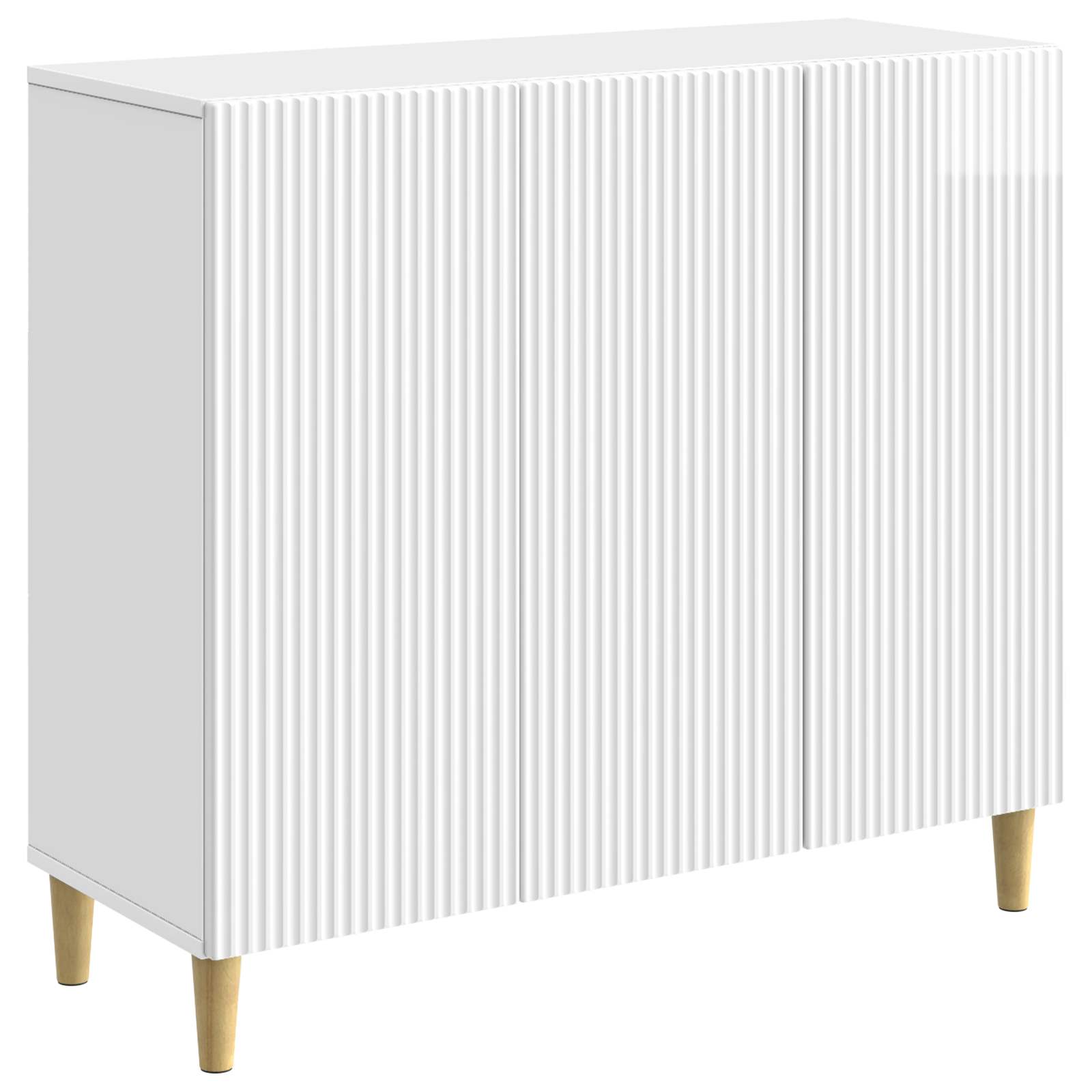 Credenza Bianco Lucido 89 x 34,5 x 80 cm Legno ingegnerizzato | homemem39
