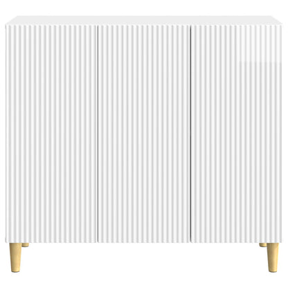Credenza Bianco Lucido 89 x 34,5 x 80 cm Legno ingegnerizzato | homemem39