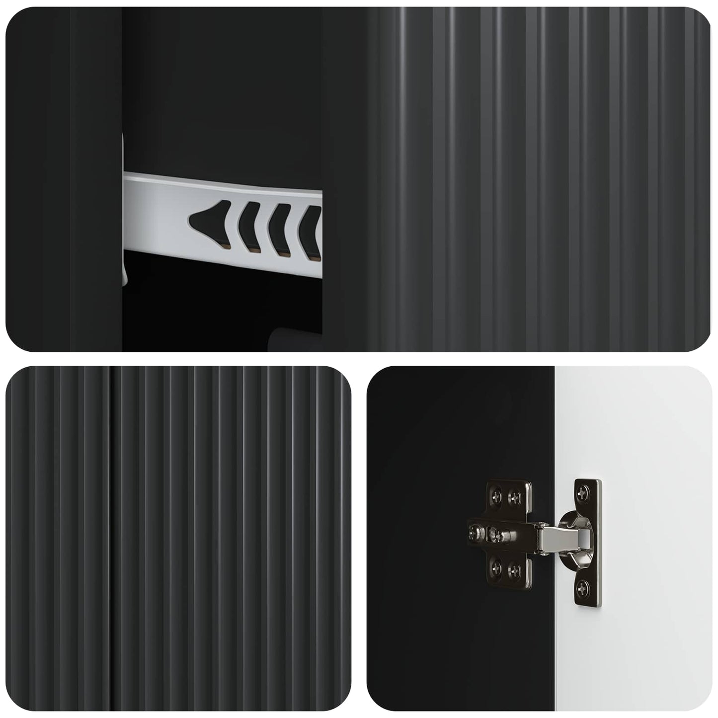 Credenza Nero 89 x 34,5 x 60 cm Legno ingegnerizzato