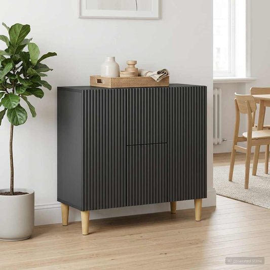 Credenza Nero 89 x 34,5 x 60 cm Legno ingegnerizzato