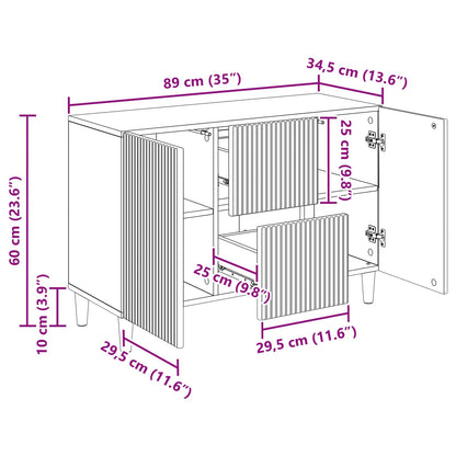 Credenza Grigio Sonoma 89 x 34,5 x 60 cm Legno ingegnerizzato