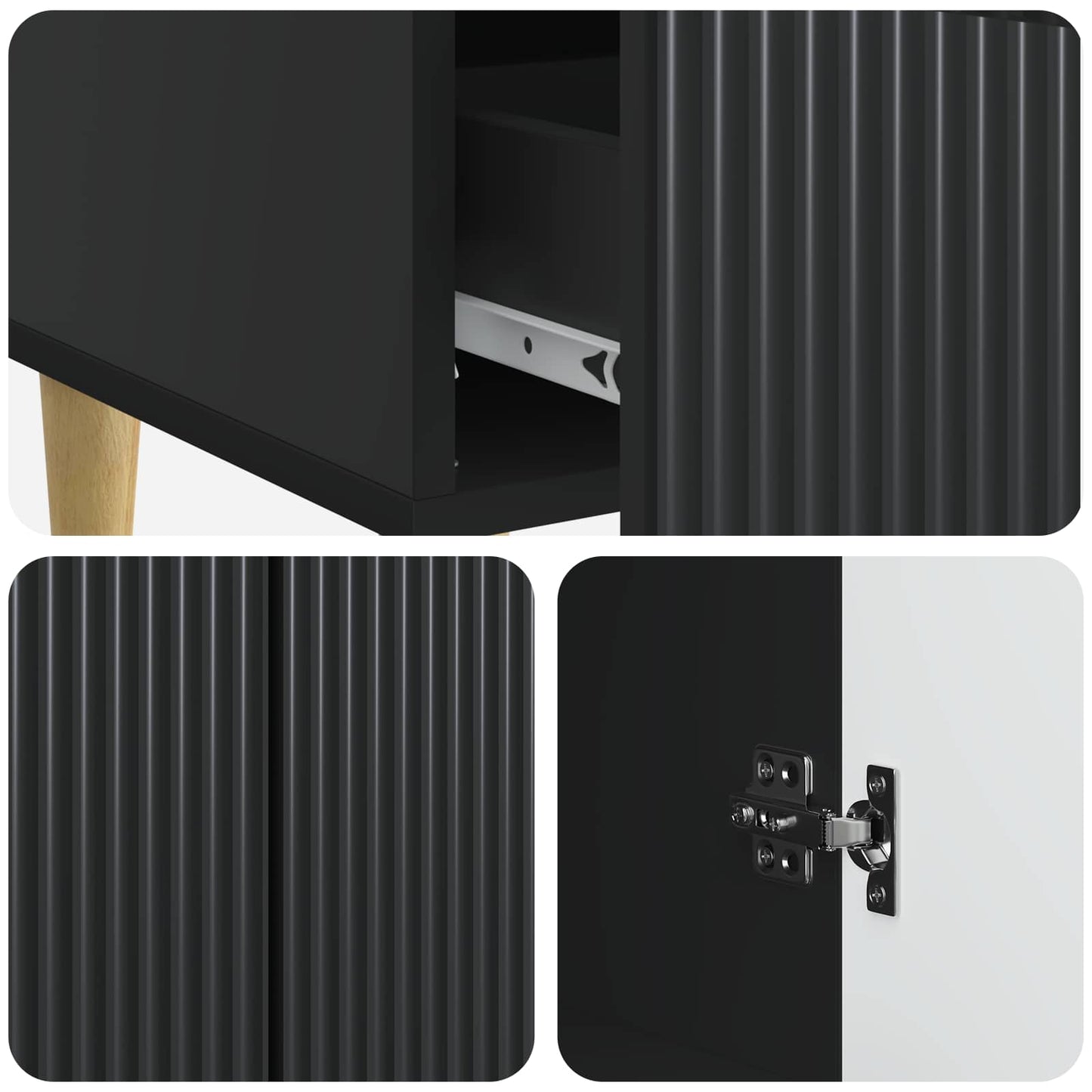 Credenza Nero 66 x 34,5 x 95 cm Legno ingegnerizzato | homemem39