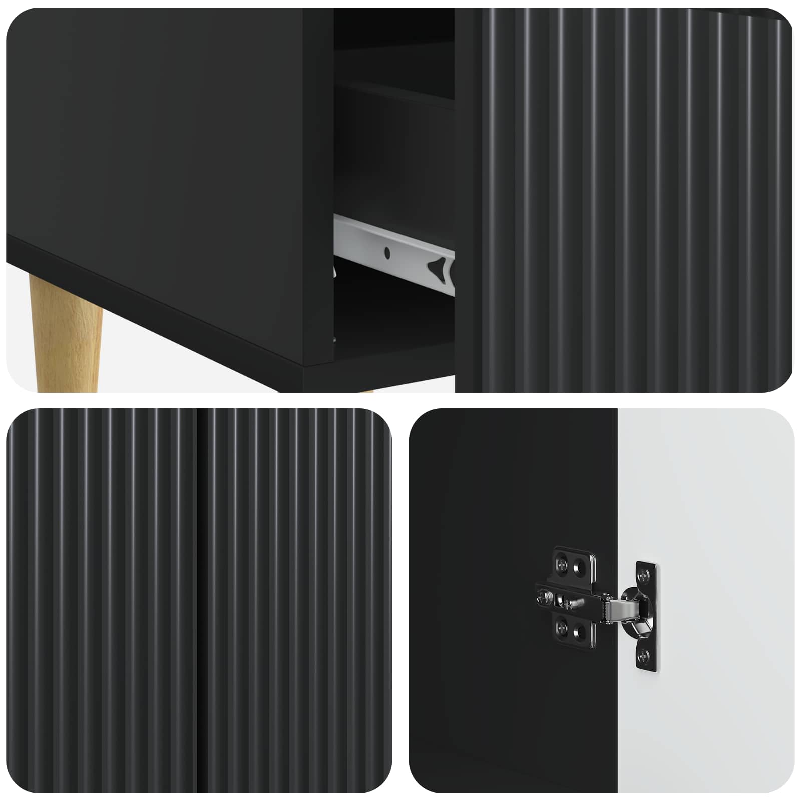 Credenza Nero 66 x 34,5 x 95 cm Legno ingegnerizzato | homemem39