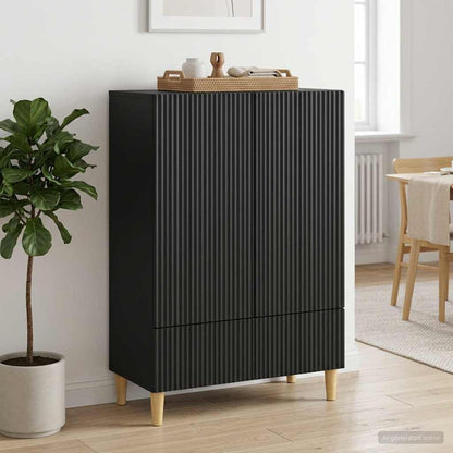 Credenza Nero 66 x 34,5 x 95 cm Legno ingegnerizzato