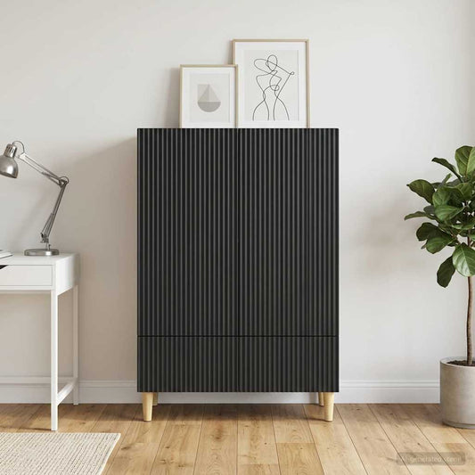 Credenza Nero 66 x 34,5 x 95 cm Legno ingegnerizzato
