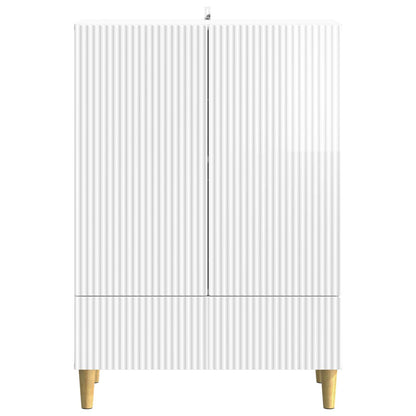 Credenza Bianco Lucido 66 x 34,5 x 95 cm Legno ingegnerizzato | homemem39