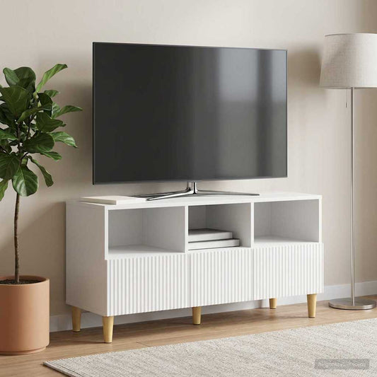 Mobile TV Bianco Lucido 102 x 34,5 x 50 cm Legno ingegnerizzato