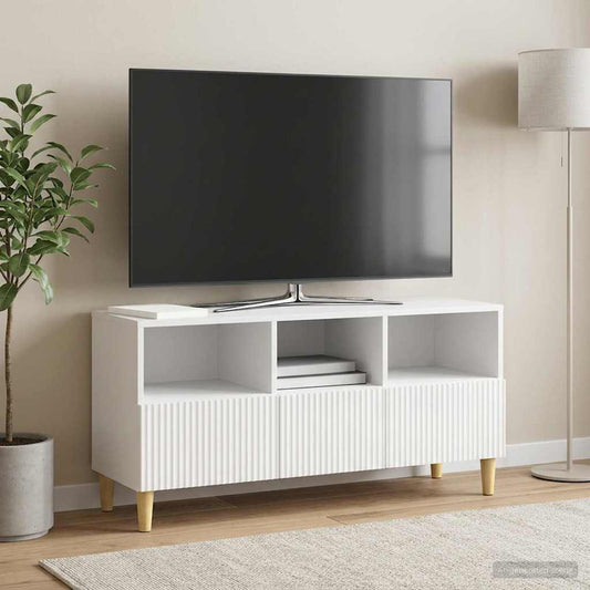 Mobile TV Bianco Lucido 102 x 34,5 x 50 cm Legno ingegnerizzato