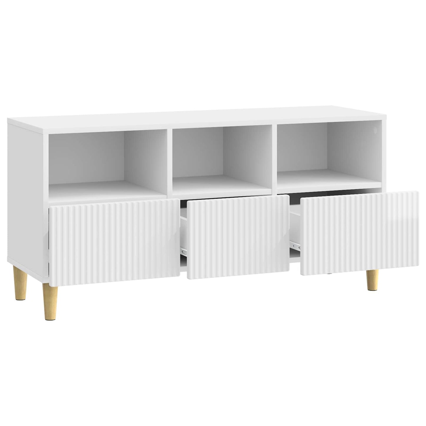 Mobile TV Bianco Lucido 102 x 34,5 x 50 cm Legno ingegnerizzato | homemem39