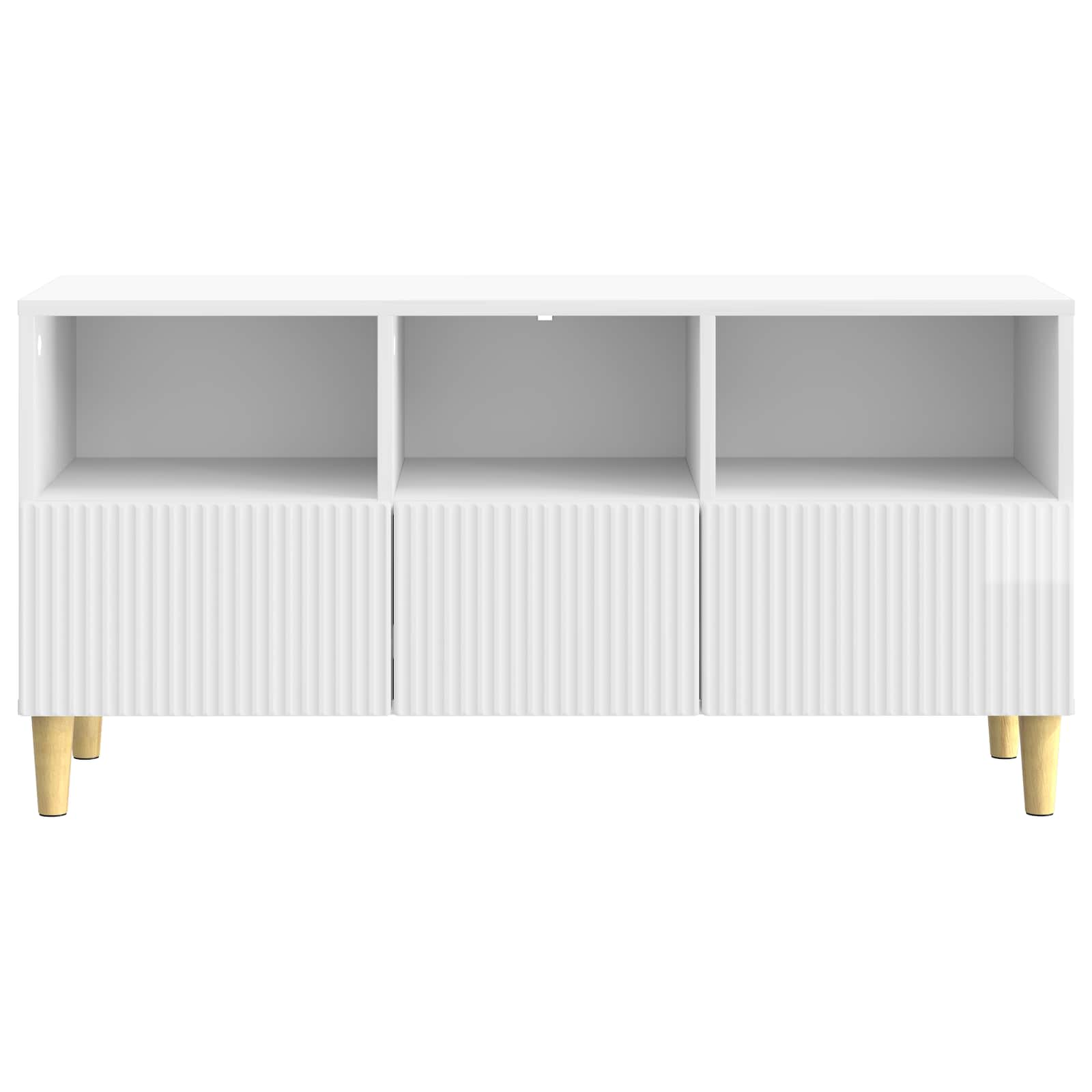Mobile TV Bianco Lucido 102 x 34,5 x 50 cm Legno ingegnerizzato | homemem39