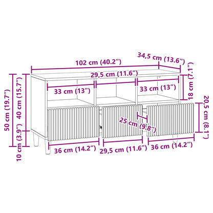 Mobile TV Legno antico 102 x 34,5 x 50 cm Legno ingegnerizzato | homemem39