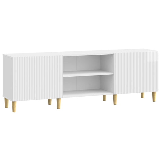 Mobile TV Bianco Lucido 150 x 31 x 50 cm Legno ingegnerizzato