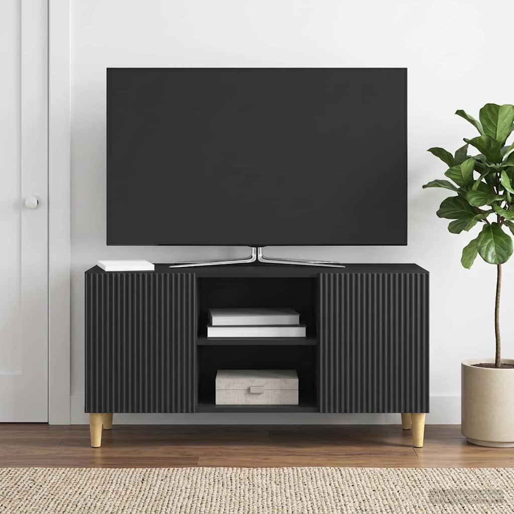 Mobile TV Nero 102 x 34,5 x 50 cm Legno ingegnerizzato