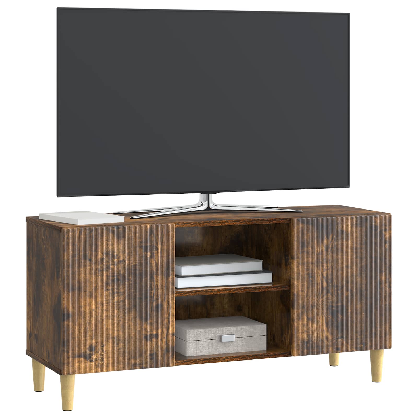 Mobile TV Rovere Fumo 102 x 34,5 x 50 cm Legno ingegnerizzato | homemem39