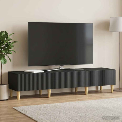 Mobile TV Nero 147 x 34,5 x 30 cm Legno ingegnerizzato