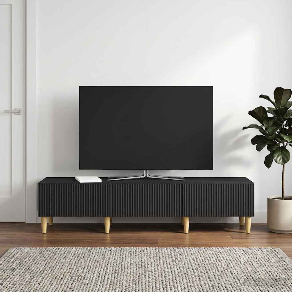 Mobile TV Nero 147 x 34,5 x 30 cm Legno ingegnerizzato