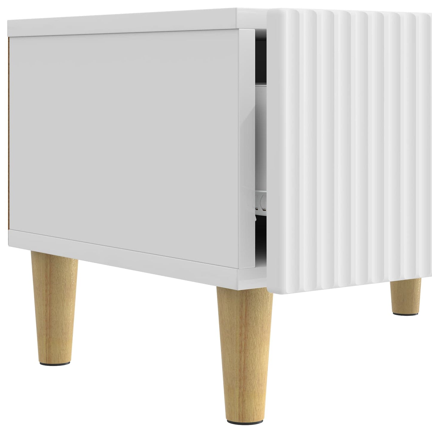 Mobile TV Bianco Lucido 147 x 34,5 x 30 cm Legno ingegnerizzato | homemem39