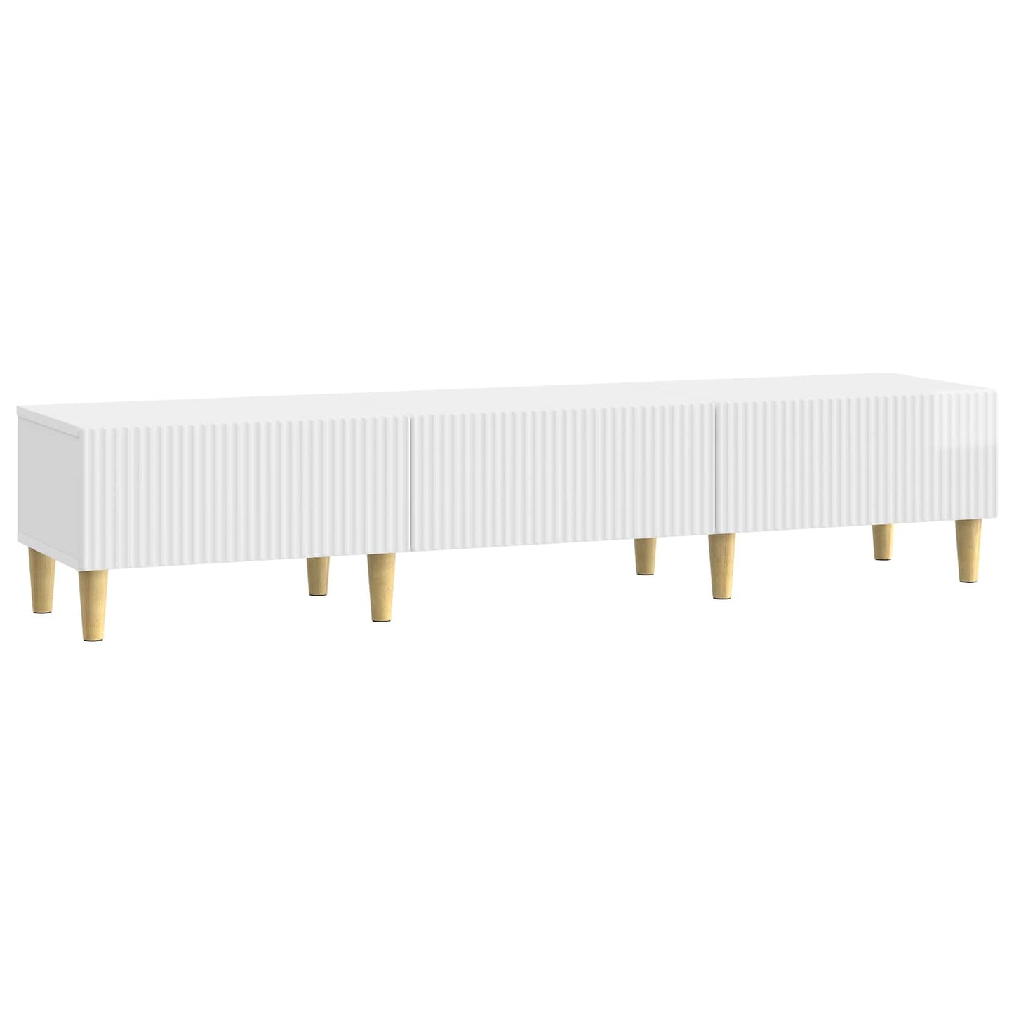 Mobile TV Bianco Lucido 147 x 34,5 x 30 cm Legno ingegnerizzato | homemem39