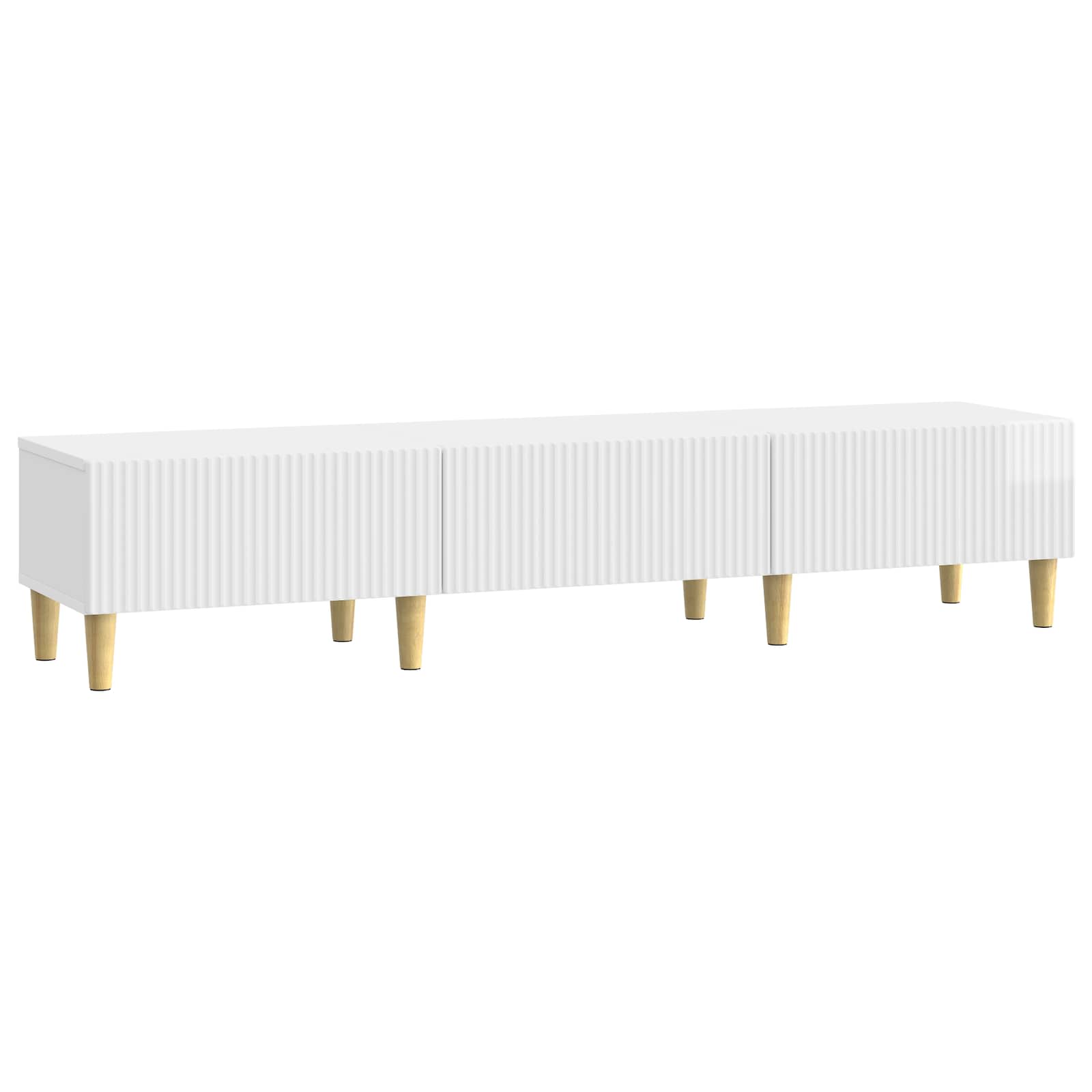 Mobile TV Bianco Lucido 147 x 34,5 x 30 cm Legno ingegnerizzato | homemem39