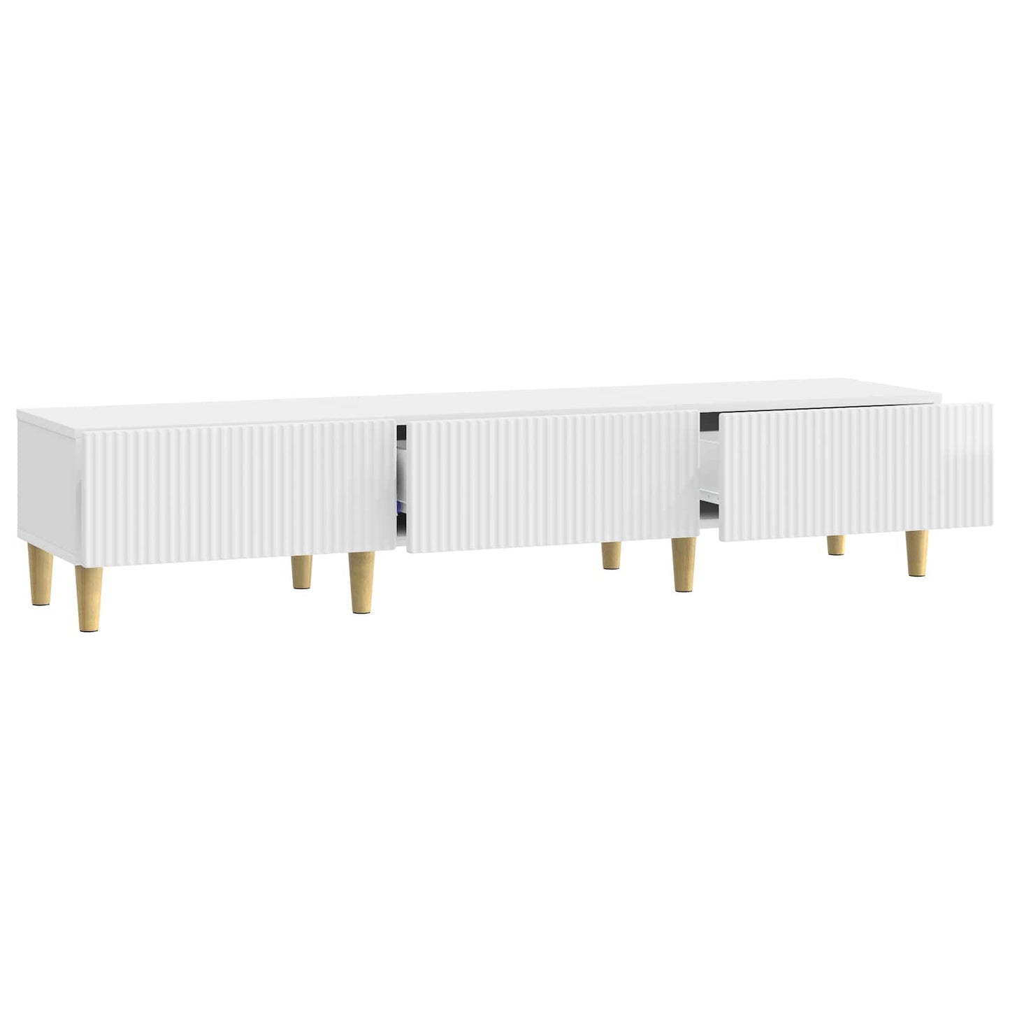 Mobile TV Bianco Lucido 147 x 34,5 x 30 cm Legno ingegnerizzato