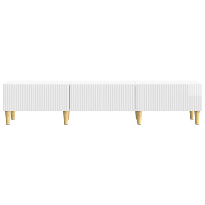 Mobile TV Bianco Lucido 147 x 34,5 x 30 cm Legno ingegnerizzato | homemem39