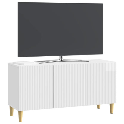 Mobile TV Bianco Lucido 99 x 34,5 x 50 cm Legno ingegnerizzato | homemem39