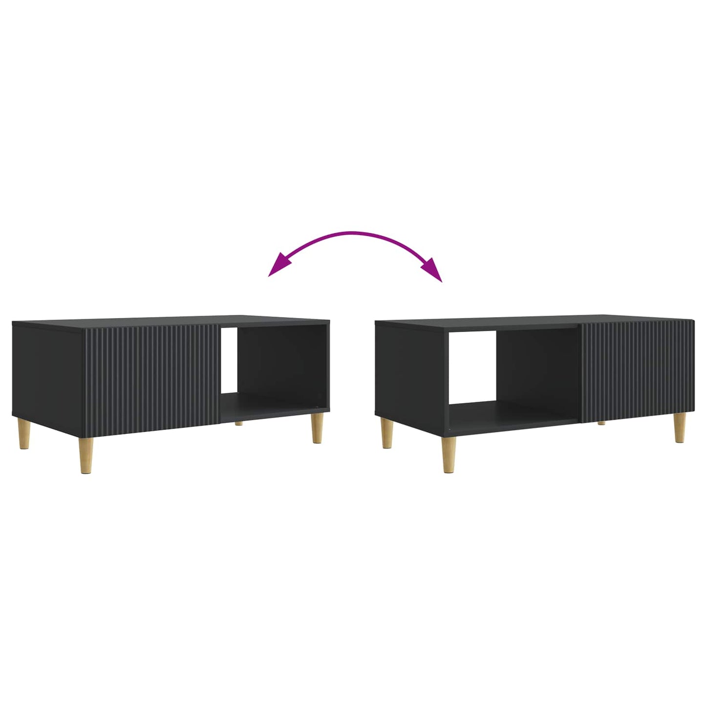 Tavolino da salotto Nero 90 x 50 x 40 cm Legno ingegnerizzato | homemem39