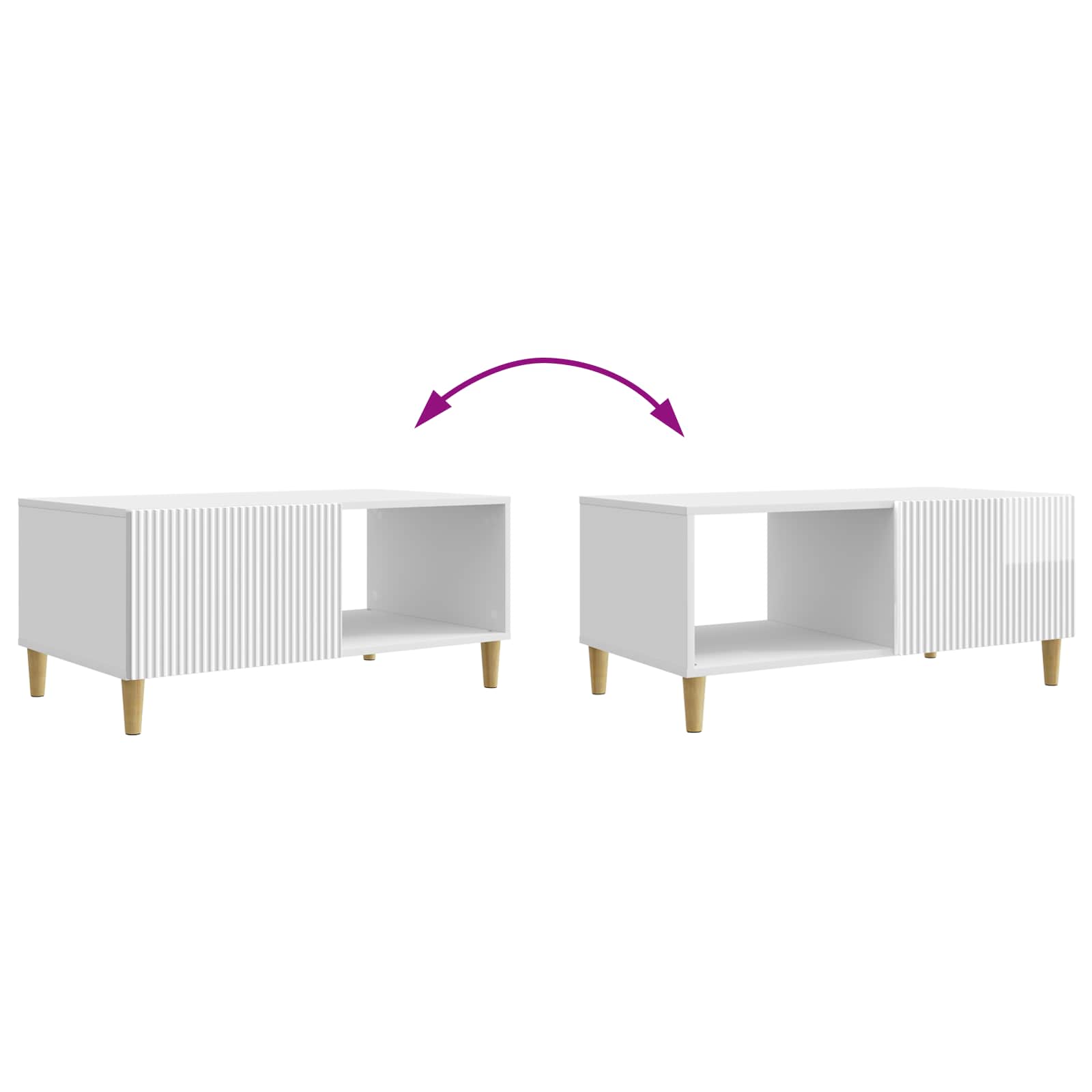 Tavolino da salotto Bianco Lucido 90 x 50 x 40 cm | homemem39