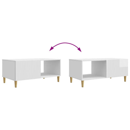 Tavolino da salotto Bianco Lucido 90 x 50 x 40 cm | homemem39