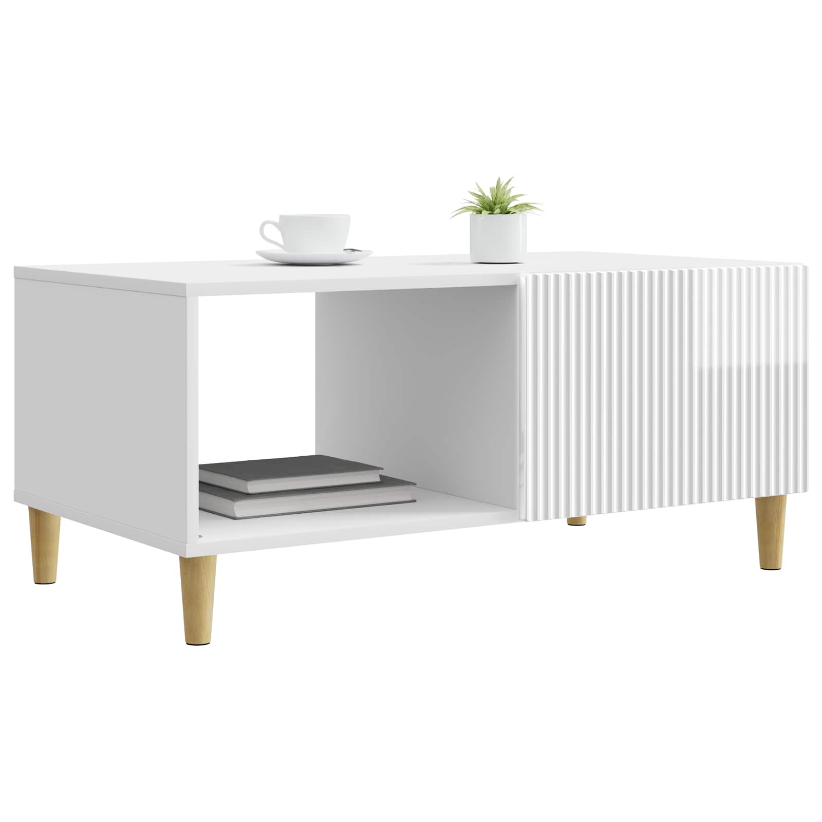 Tavolino da salotto Bianco Lucido 90 x 50 x 40 cm | homemem39
