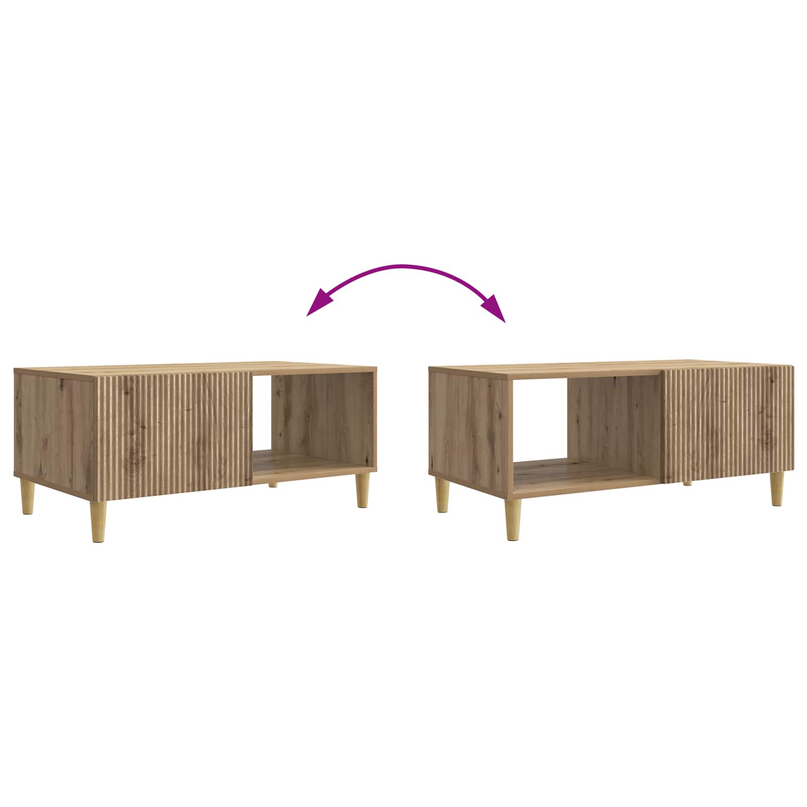 Tavolino da salotto Rovere Artigianale 90 x 50 x 40 cm | homemem39