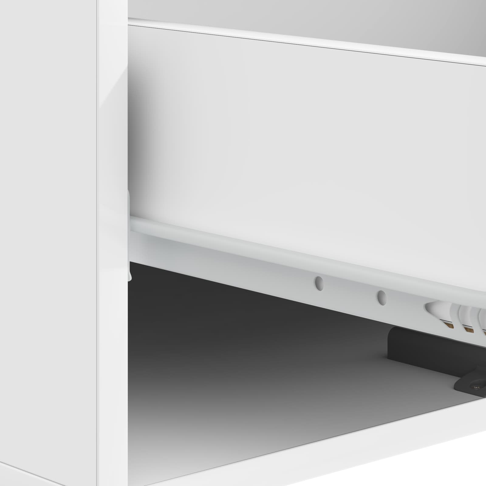 Tavolino da salotto con cassetto Bianco Lucido 49 x 50 x 40 cm | homemem39