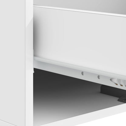 Tavolino da salotto con cassetto Bianco Lucido 49 x 50 x 40 cm | homemem39