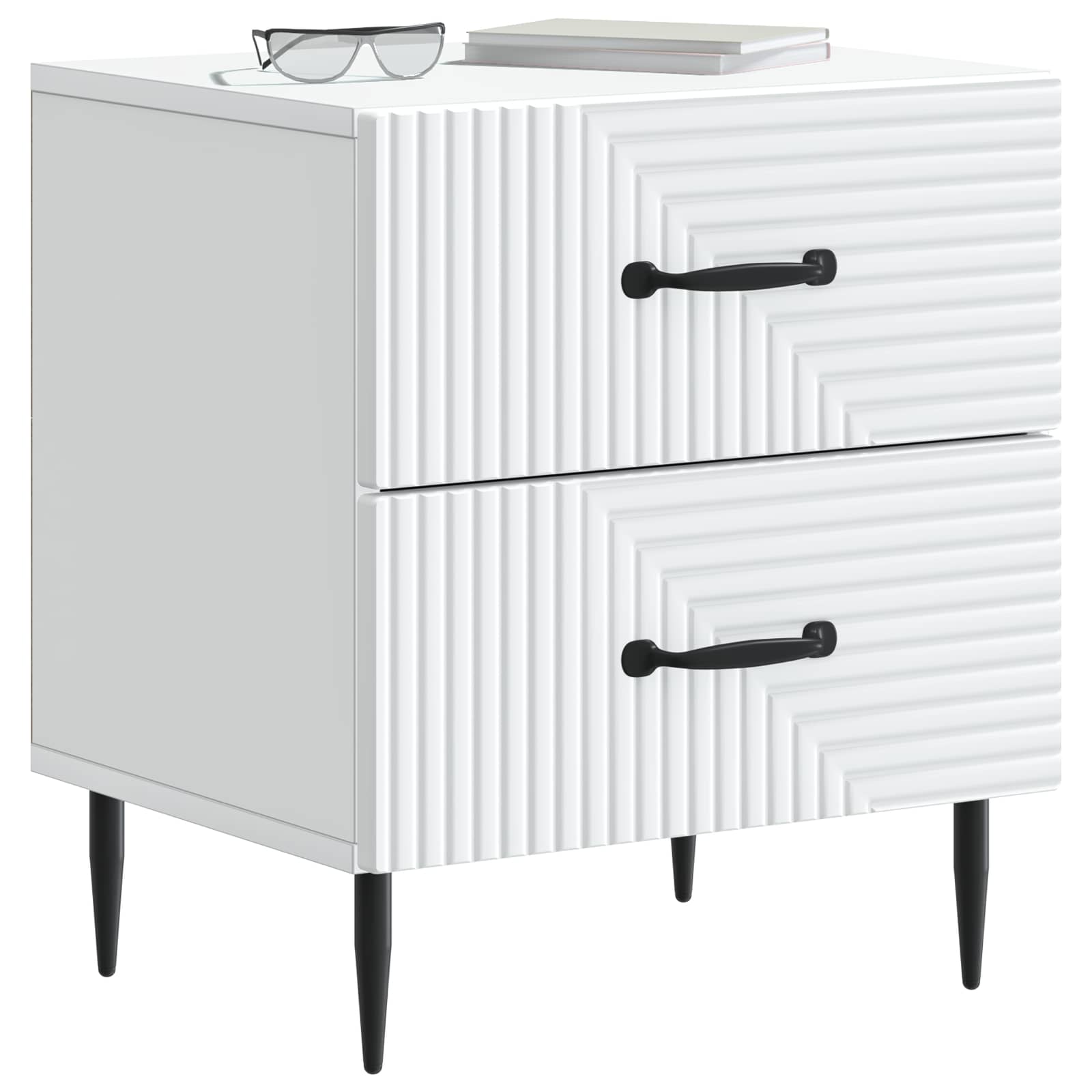 Armadio da Notte con cassetto Bianco 43 x 34,5 x 47,5 cm | homemem39