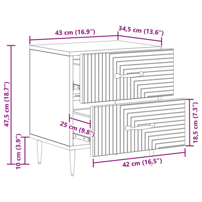 Armadio da Notte con cassetto Bianco 43 x 34,5 x 47,5 cm | homemem39
