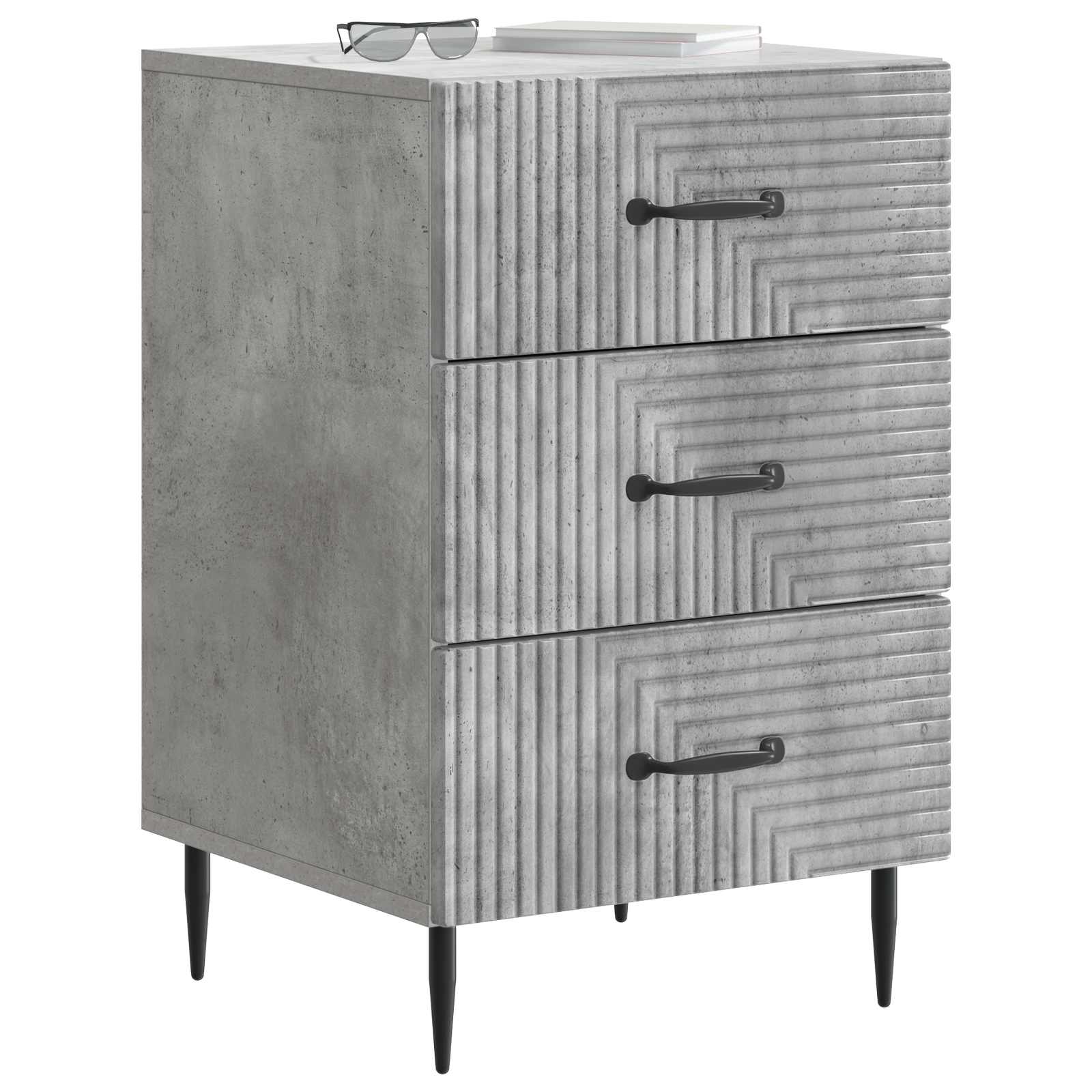 Armadio da Notte con cassetto Grigio Cemento 43 x 41 x 66,5 cm | homemem39