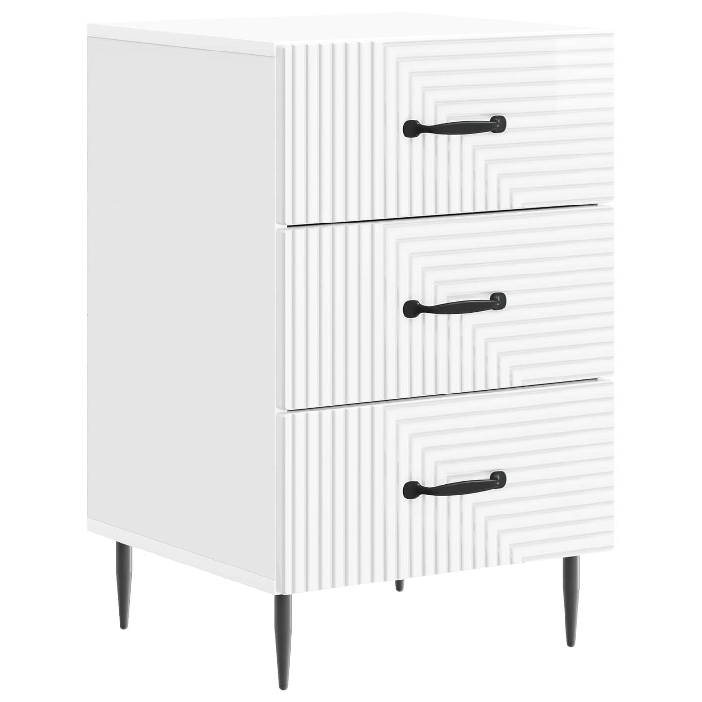 Armadio da Notte con cassetto Bianco Lucido 43 x 41 x 66,5 cm | homemem39