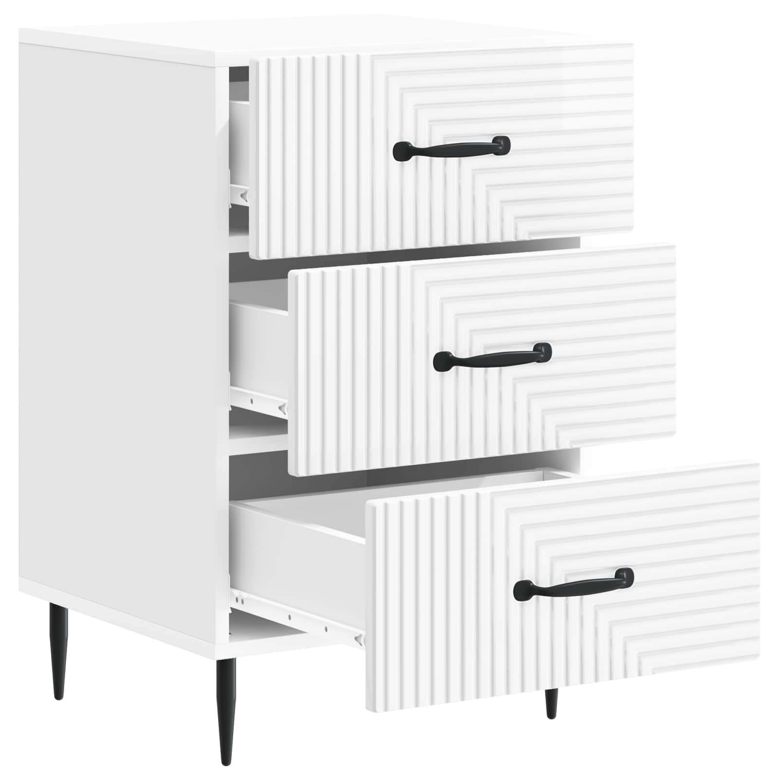 Armadio da Notte con cassetto Bianco Lucido 43 x 41 x 66,5 cm | homemem39
