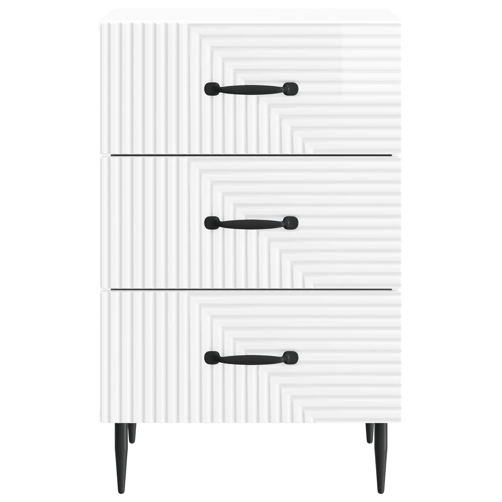 Armadio da Notte con cassetto Bianco Lucido 43 x 41 x 66,5 cm | homemem39